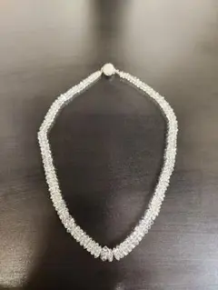 クリスタルビーズ 二重ネックレス