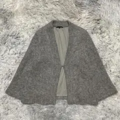 【23区】アルパカ フレアシルエット ノーカラージャケット 上品グレーJC706
