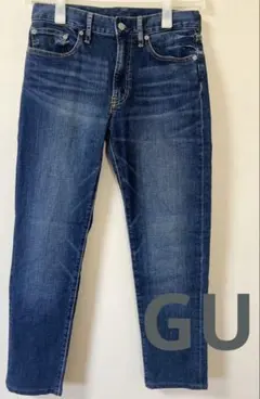 GU ストレートデニム ダークブルー 5ポケット　28インチ