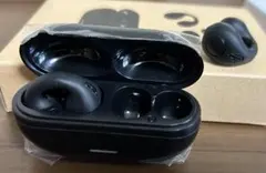 Bluetoothイヤホン　イヤーカフ　ワイヤレス　骨伝導　オープンイヤー　黒
