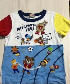 ミキハウス　プッチくん　カラフルなスポーツTシャツ　110センチ