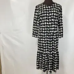 U by ungaro ワンピース 総柄 七分袖 ミディ丈 フェミニン 42