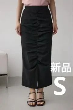 アズールバイマウジー　ギャザーナロースカート　　　　S 新品　ブラック