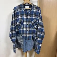 GARE LAUREN ネルシャツ デニム ドッキングシャツ