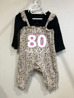 ベルメゾン 花柄ロンパース 長袖 80cm 春秋