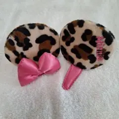 ディズニー　ミニーちゃん　ヒョウ柄ヘアピン