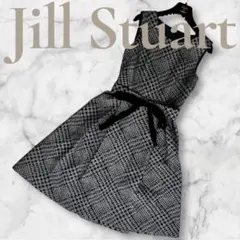 極美品✨JILL STUART ブリジット 千鳥 フロッキー プリントワンピース