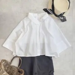 美品 CITY 1.8万円 ショート丈オーバーシャツ ブラウス シティ H322 