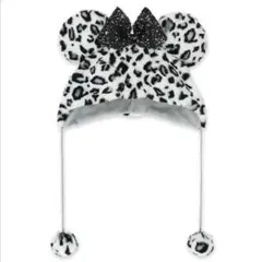 ディズニー ミニー レオパード ヒョウ柄 ファンキャップ ホワイト ブラック