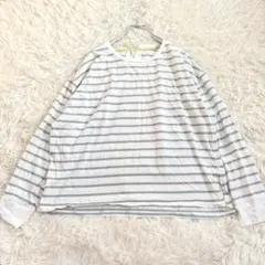 ONIGIRI ボーダー柄長袖カットソー オーガニックコットン コットン100%