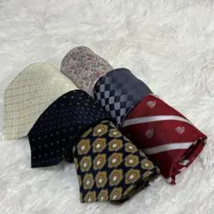 【お買い得】ネクタイ６本まとめ売り　総柄　ストライプ柄　格子柄