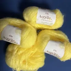 City Acrylic Mohair 毛糸 イエロー