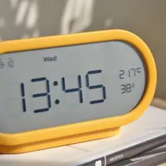 未開封 IKEA ロードストレフセ 温湿度計付き目覚まし時計 イエローのサムネイル