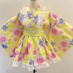 値下げ可能】大人用浴衣ドレス♡y2k 姫ギャル レース 花柄 ピンク