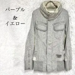 PURPLE&YELLOW ジップアップ スウェット パーカー バックプリント