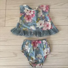 花柄フリル付きベビー服セット
