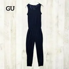 GU オールインワン S ネイビー 紺 ノースリーブ テーパード