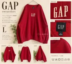 GAP スウェット レッド L