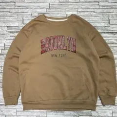 USA古着 スウェット ブルックリン ニューヨーク ブラウンカラー