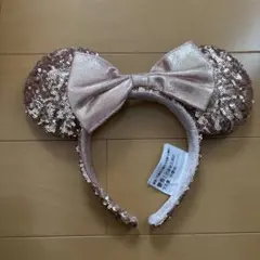 ミニー耳カチューシャ ローズゴールド　スパンコール