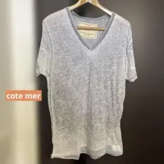 COTEMER ライトグレー Vネック Tシャツ Mのサムネイル