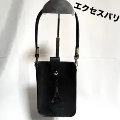【極美品】エクセスパリ スマホポーチ カード収納 ゴールド 黒