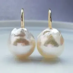 9.2mm　K14GF　一粒フックピアス　アコヤピアス　パール　あこや真珠