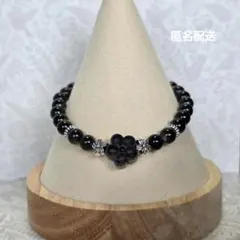 【天然石ブレス】シルバーオブシディアン×