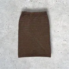 80s vintage イタリア製 タイトスカート 総柄 レトロ 上品 ブラウンのサムネイル