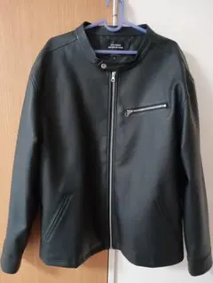新品未使用フェイクレザー ライダースジャケット 黒 3L メンズアウター
