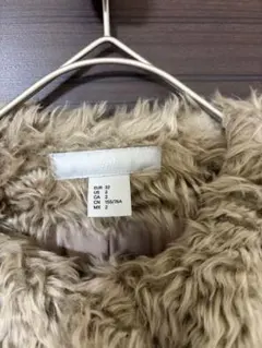 H&M フェイクファーコート ベージュ サイズEUR32