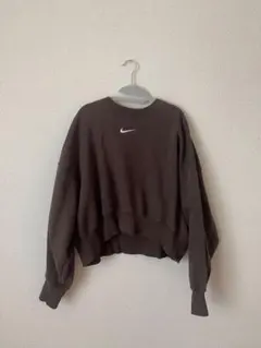 Nike ダークブラウン クロップドスウェット XS