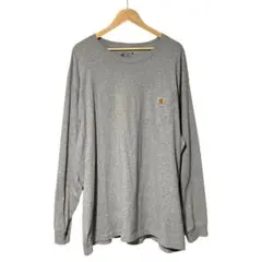 Carhartt ポケットロンT 2XL グレー ルーズフィット ビッグサイズ