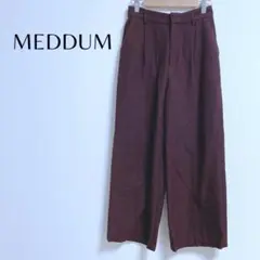 288【MEDDUM】カジュアルワイドパンツ／36／ワインレッド／ウエストゴム