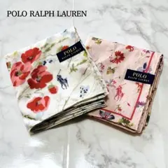 未使用✨ポロラルフローレン　ハンカチ　レディース　2枚セット　花柄　ピンク　白