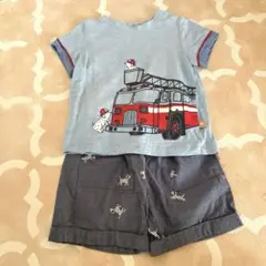 dave&bella 消防車デザイン Tシャツとショートパンツセット