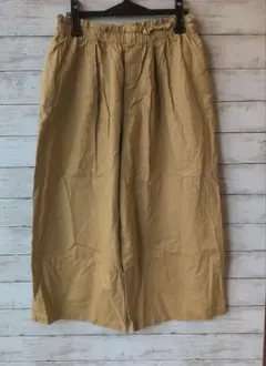 スタジオクリップ ワイドイージーパンツ L ベージュ 麻 リネン ウエストゴム