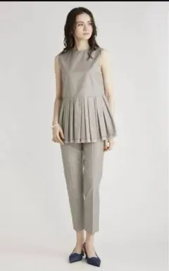 Mila Owen ミラオーウェン ペプラムブラウステーパードパンツ SETUP