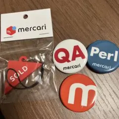 メルカリ ノベルティ 缶バッジ3点 ラバーキーホルダー