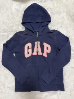 GAP パーカー ネイビー 裏起毛 ジップアップ フーディー 160cm
