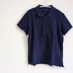 【COMME CA ISM】コムサイズム　コットン ネイビー ポロシャツ 半袖