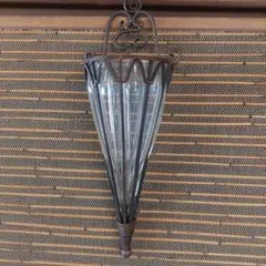 ふーみん様専用⭐壁掛け花瓶⭐アンティーク⭐コーン形ガラス⭐アイアン⭐