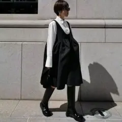 machatt　マチャット　ギャバジンフォルムドレス　ジャンパースカート　黒