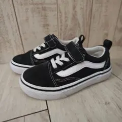 【美品】VANS キッズ スニーカー ブラック/ホワイト 16cm
