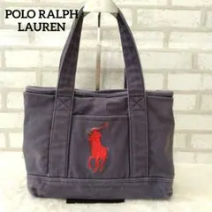 POLO RALPH LAUREN　キャンバストートバッグ ネイビー　ポニー刺繍のサムネイル