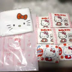 Hello Kitty ミニタオル ポケットティッシュ 手提げ袋セット