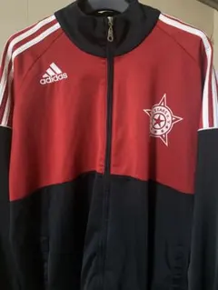 adidas ジップアップジャケット 赤黒