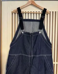 ニコアンド　ダークデニムのサスペンダー付きオーバーオール