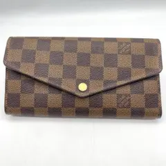 ●LOUIS VUITTON 長財布 ダミエ ポルトフォイユ サラ●ヴィトン 茶