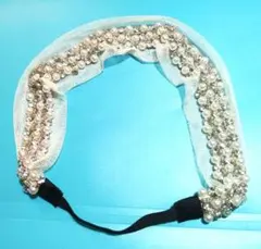 パールとクリアビジューのキラキラ ✨ ヘアバンド　大人サイズ